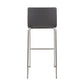 Mara Contemporary Barstool in Stainless Steel and Black Faux Leather By LumiSource - Set of 2 | Bar Stools | Modishstore - 24