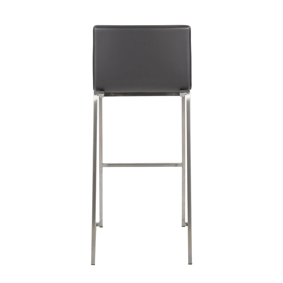 Mara Contemporary Barstool in Stainless Steel and Black Faux Leather By LumiSource - Set of 2 | Bar Stools | Modishstore - 24