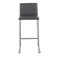 Mara Contemporary Barstool in Stainless Steel and Black Faux Leather By LumiSource - Set of 2 | Bar Stools | Modishstore - 18