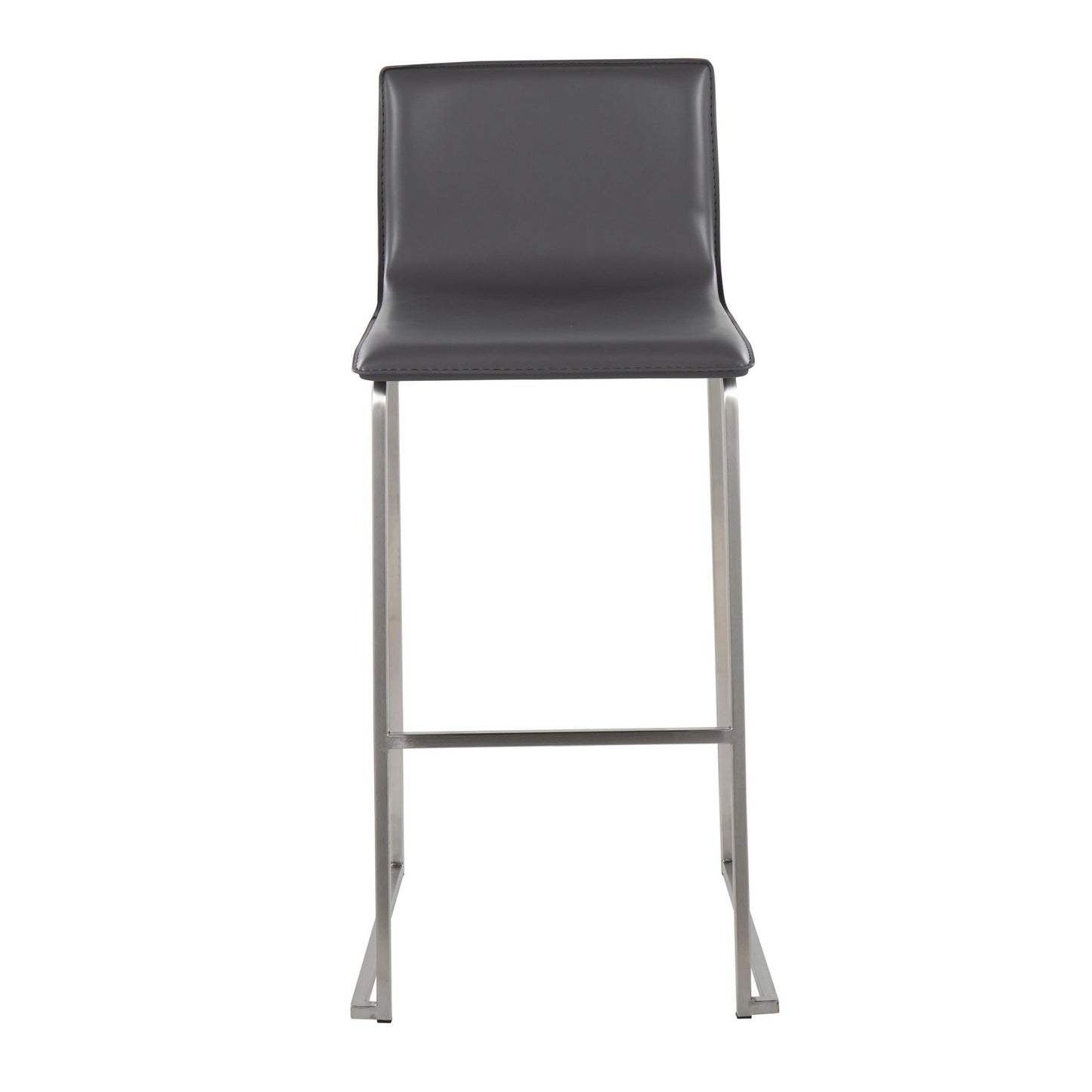 Mara Contemporary Barstool in Stainless Steel and Black Faux Leather By LumiSource - Set of 2 | Bar Stools | Modishstore - 18