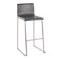 Mara Contemporary Barstool in Stainless Steel and Black Faux Leather By LumiSource - Set of 2 | Bar Stools | Modishstore - 21
