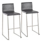 Mara Contemporary Barstool in Stainless Steel and Black Faux Leather By LumiSource - Set of 2 | Bar Stools | Modishstore - 17
