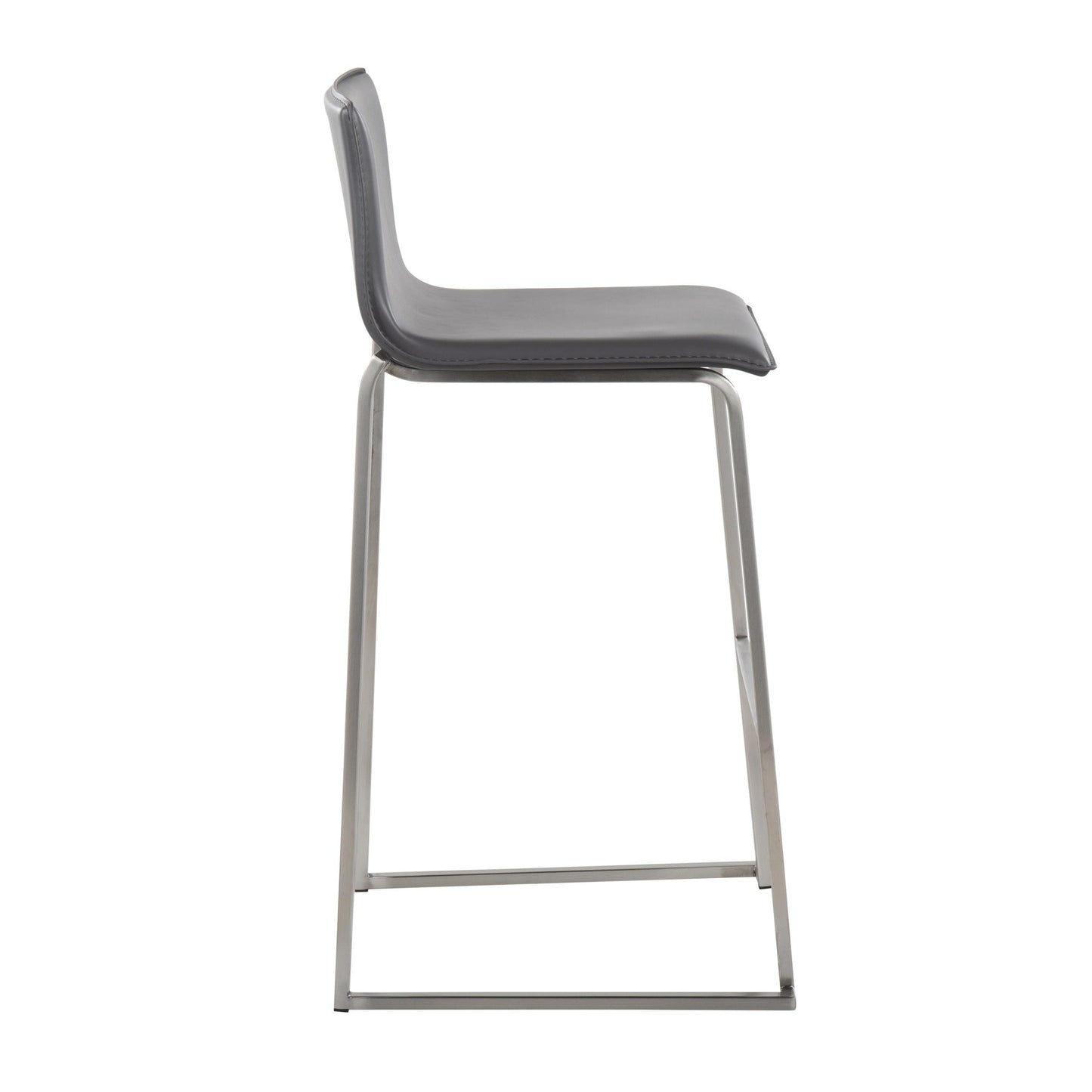 Mara Contemporary Barstool in Stainless Steel and Black Faux Leather By LumiSource - Set of 2 | Bar Stools | Modishstore - 22