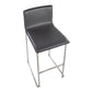 Mara Contemporary Barstool in Stainless Steel and Black Faux Leather By LumiSource - Set of 2 | Bar Stools | Modishstore - 19