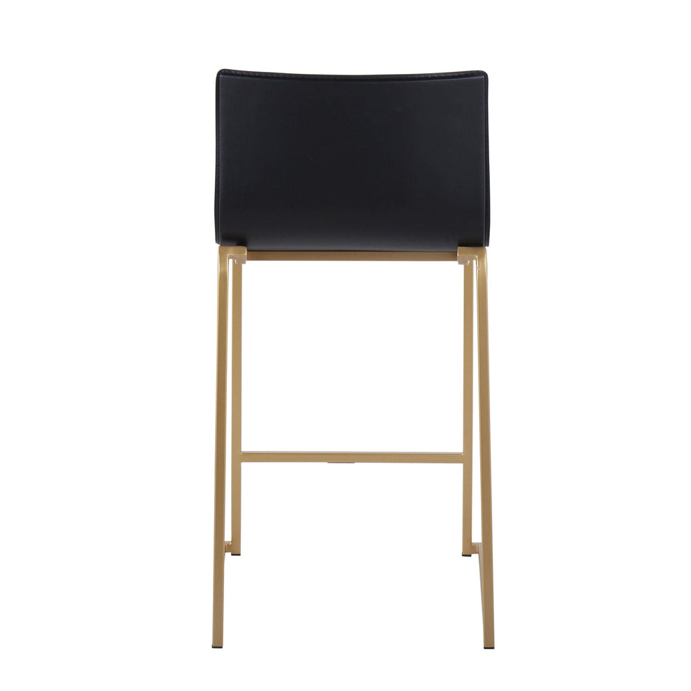 Mara 26" Contemporary Counter Stool in Gold Metal and Black Faux Leather By LumiSource - Set of 2 | Counter Stools | Modishstore - 8