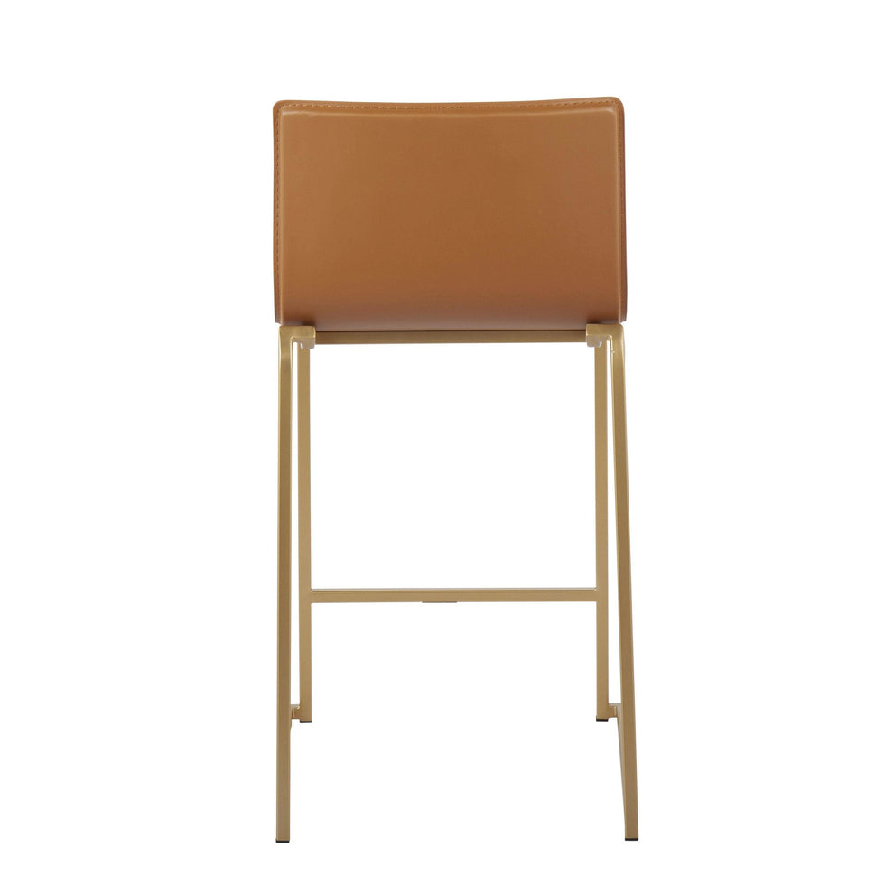 Mara 26" Contemporary Counter Stool in Gold Metal and Black Faux Leather By LumiSource - Set of 2 | Counter Stools | Modishstore - 16