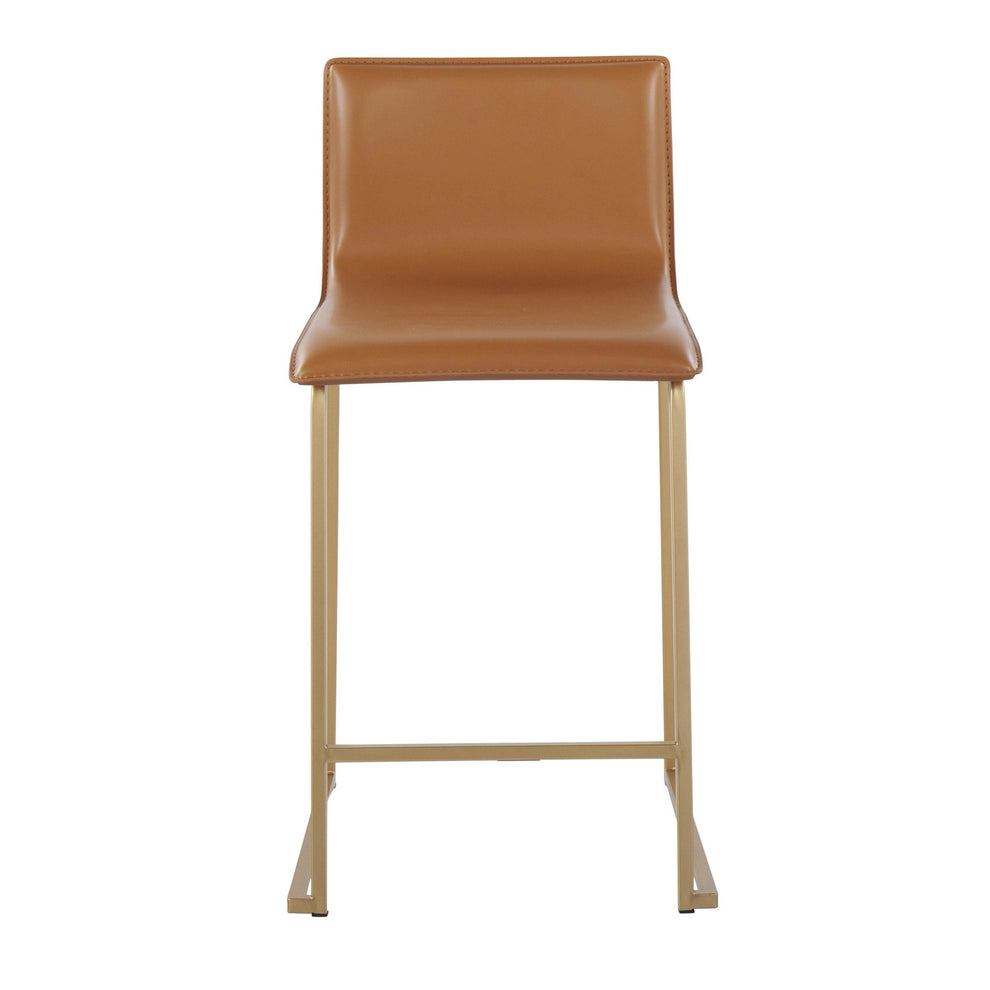 Mara 26" Contemporary Counter Stool in Gold Metal and Black Faux Leather By LumiSource - Set of 2 | Counter Stools | Modishstore - 10