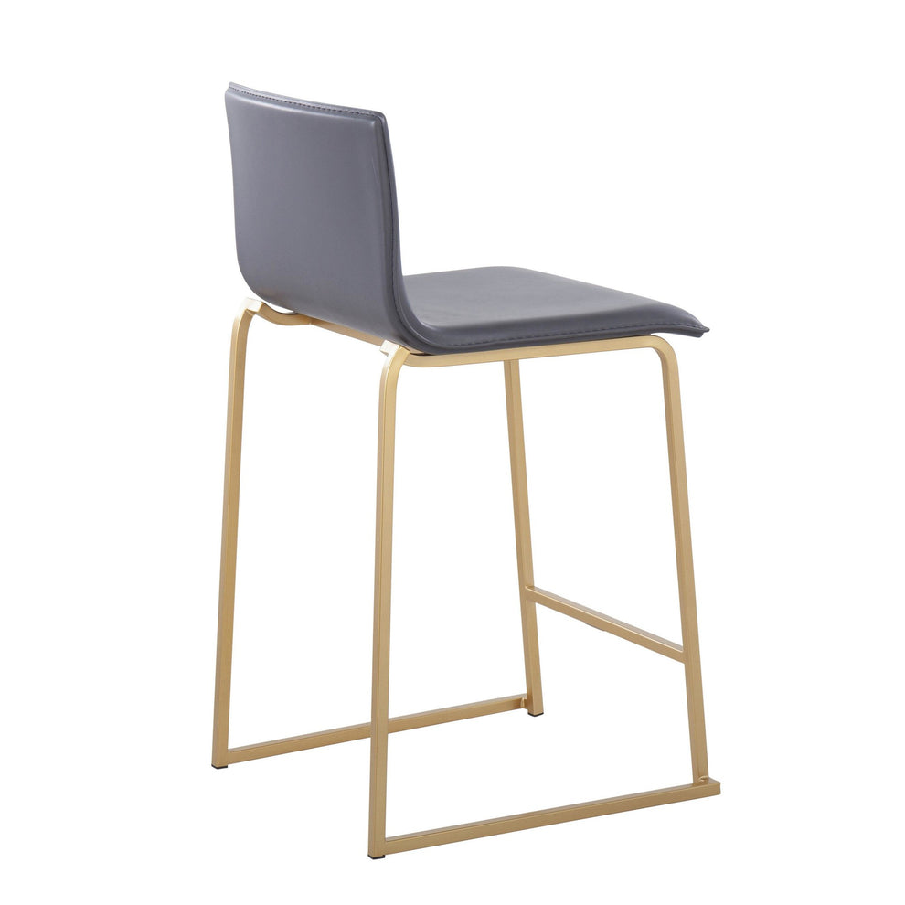 Mara 26" Contemporary Counter Stool in Gold Metal and Black Faux Leather By LumiSource - Set of 2 | Counter Stools | Modishstore - 23