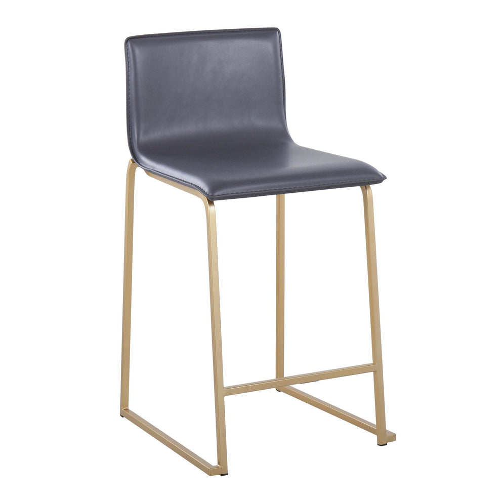 Mara 26" Contemporary Counter Stool in Gold Metal and Black Faux Leather By LumiSource - Set of 2 | Counter Stools | Modishstore - 21