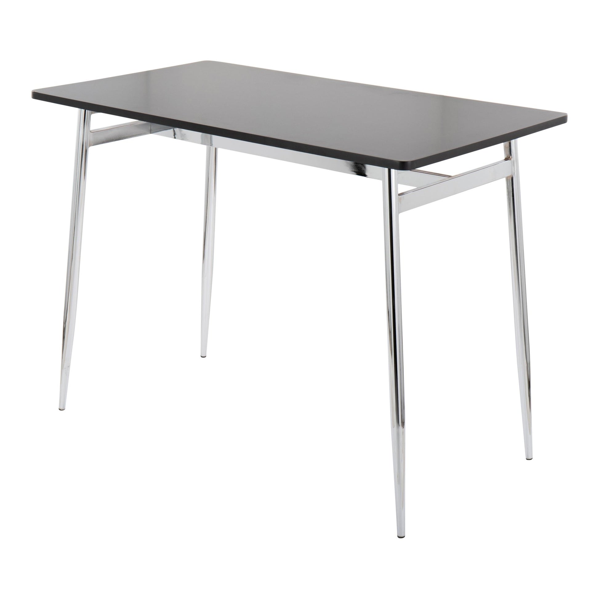 Marcel Contemporary Counter Table in Chrome Metal and Black Wood By LumiSource | Bar Tables | Modishstore - 4