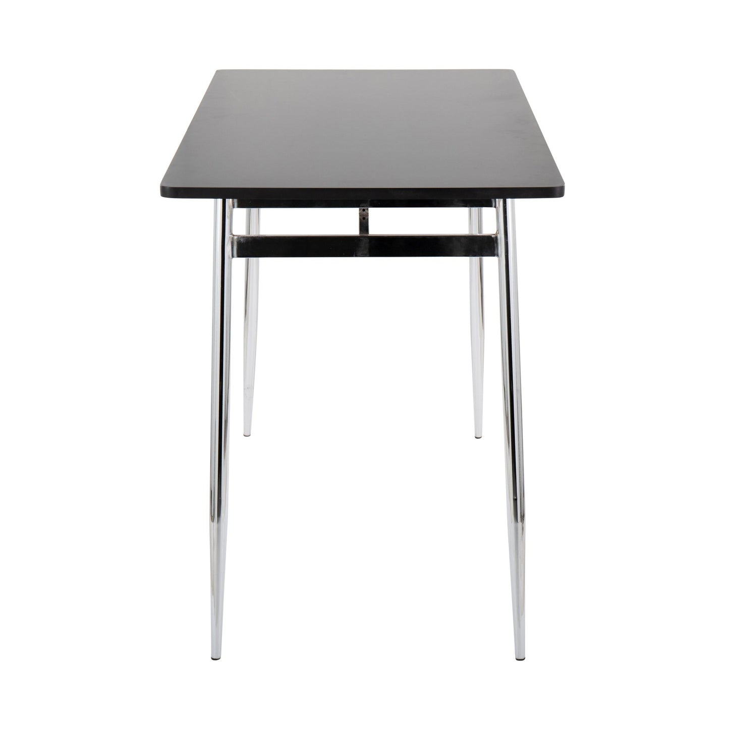 Marcel Contemporary Counter Table in Chrome Metal and Black Wood By LumiSource | Bar Tables | Modishstore - 3