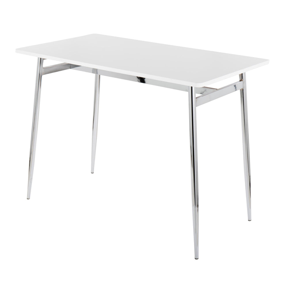 Marcel Contemporary Counter Table in Chrome Metal and Black Wood By LumiSource | Bar Tables | Modishstore - 10