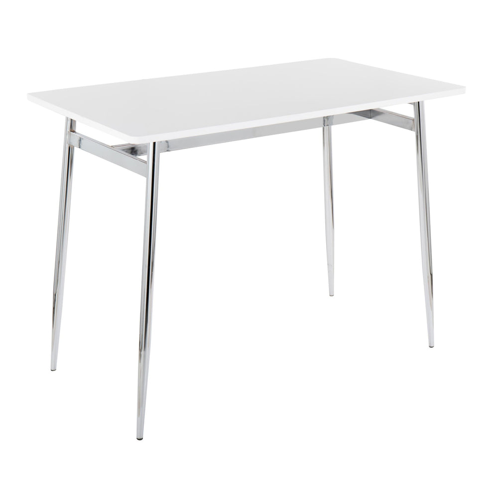 Marcel Contemporary Counter Table in Chrome Metal and Black Wood By LumiSource | Bar Tables | Modishstore - 7