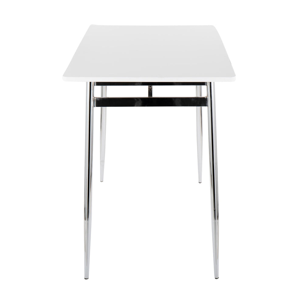 Marcel Contemporary Counter Table in Chrome Metal and Black Wood By LumiSource | Bar Tables | Modishstore - 9