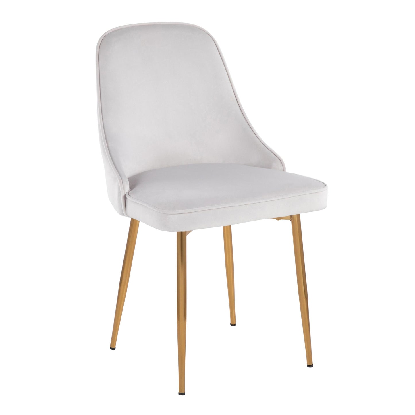 Marcel Contemporary Dining Chair with Gold Frame and Cream Velvet Fabric By LumiSource - Set of 2 | Dining Chairs | Modishstore - 13