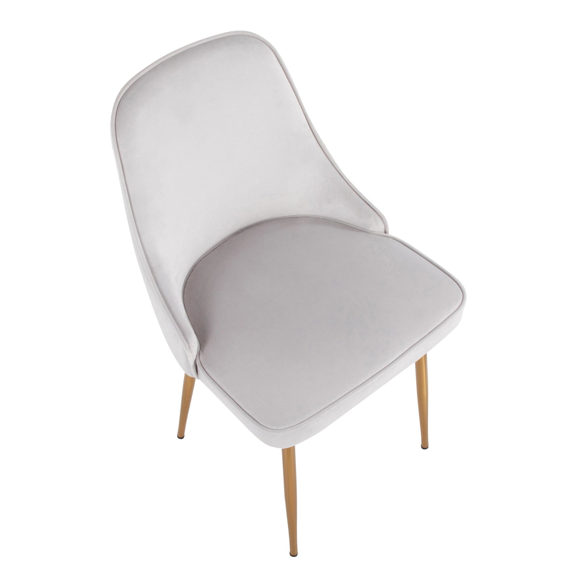 Marcel Contemporary Dining Chair with Gold Frame and Cream Velvet Fabric By LumiSource - Set of 2 | Dining Chairs | Modishstore - 11