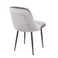 Marcel Contemporary Dining Chair with Black Frame and Silver Velvet Fabric By LumiSource - Set of 2 | Dining Chairs | Modishstore - 7
