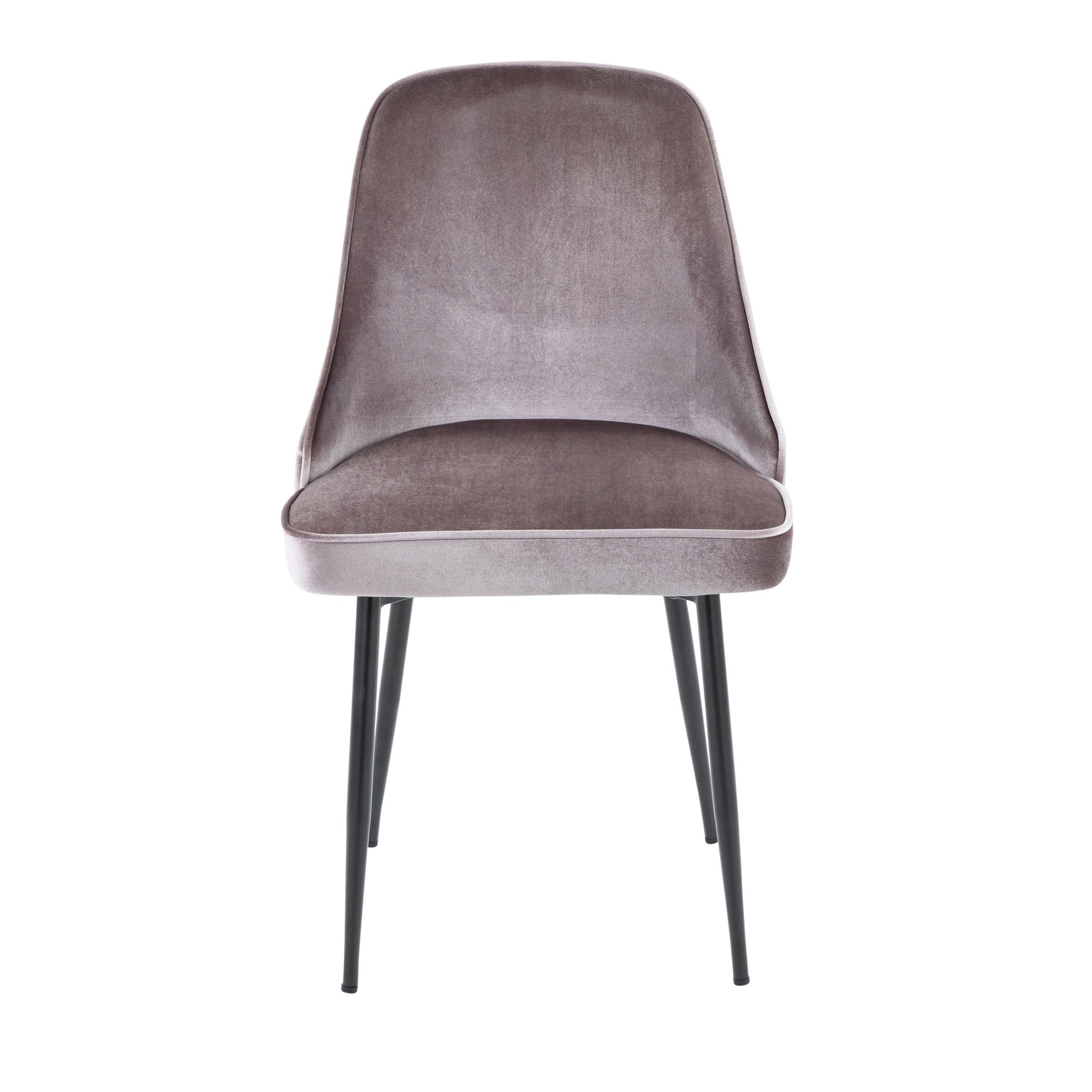 Marcel Contemporary Dining Chair with Black Frame and Silver Velvet Fabric By LumiSource - Set of 2 | Dining Chairs | Modishstore - 2