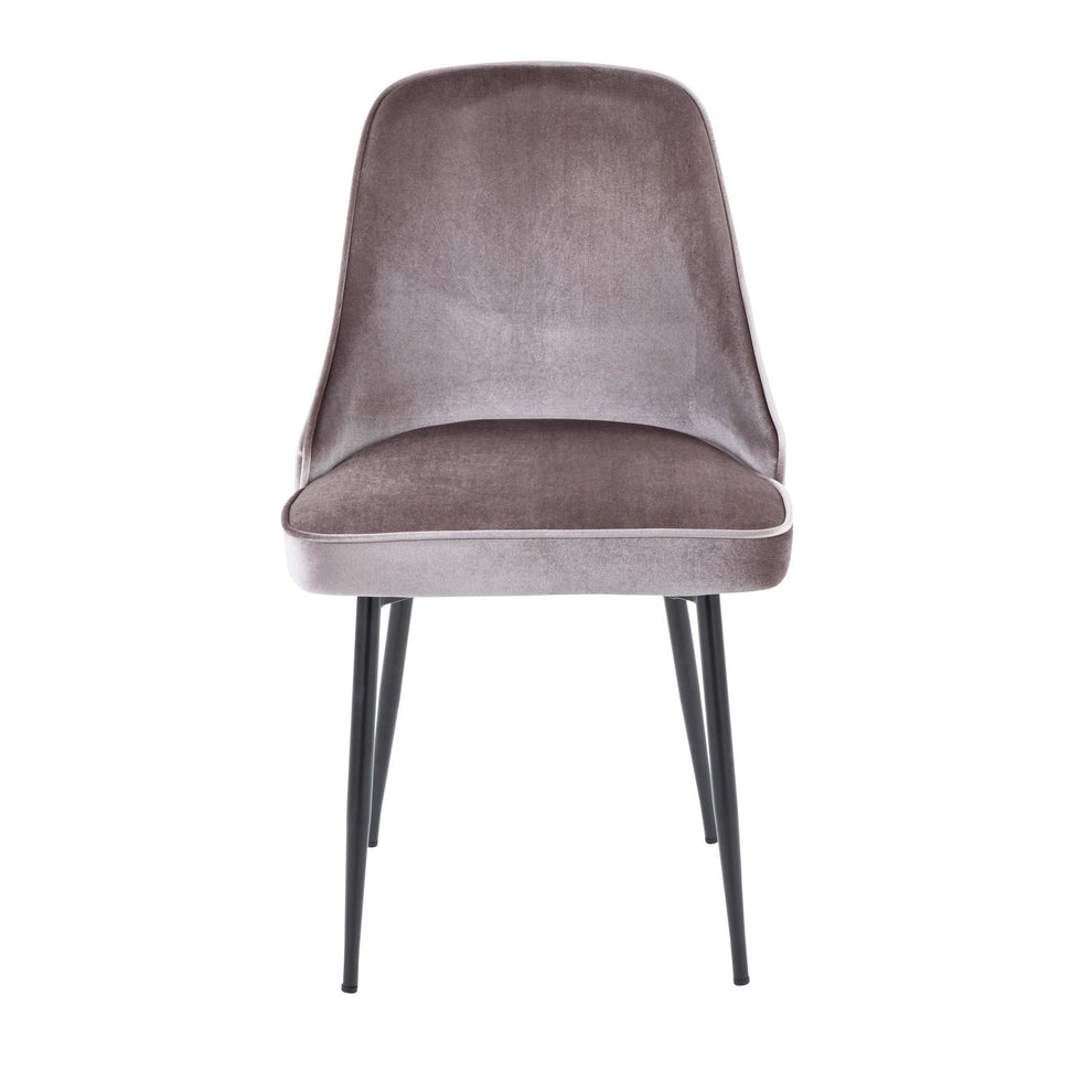 Marcel Contemporary Dining Chair with Black Frame and Silver Velvet Fabric By LumiSource - Set of 2 | Dining Chairs | Modishstore - 2