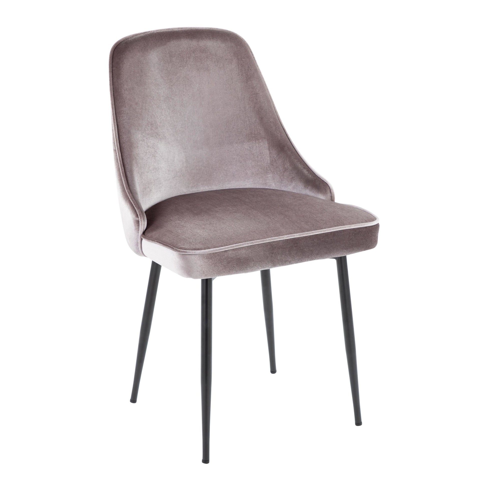 Marcel Contemporary Dining Chair with Black Frame and Silver Velvet Fabric By LumiSource - Set of 2 | Dining Chairs | Modishstore - 5