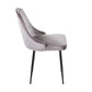 Marcel Contemporary Dining Chair with Black Frame and Silver Velvet Fabric By LumiSource - Set of 2 | Dining Chairs | Modishstore - 6