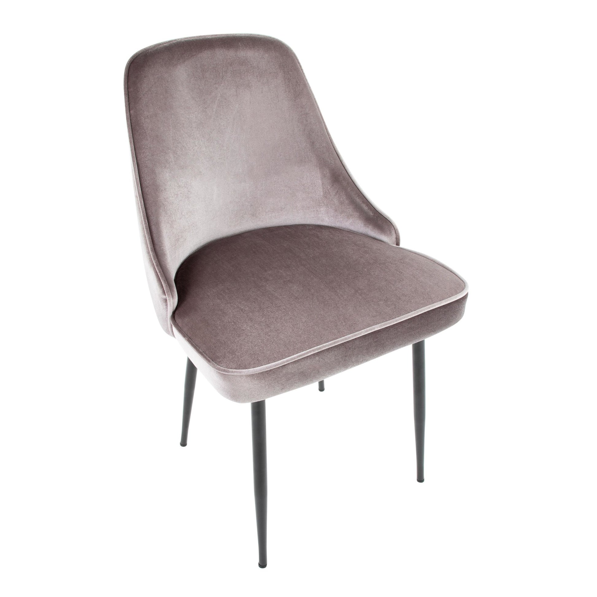 Marcel Contemporary Dining Chair with Black Frame and Silver Velvet Fabric By LumiSource - Set of 2 | Dining Chairs | Modishstore - 3