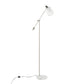 Marcel Contemporary/Glam Floor Lamp in White Marble and Nickel Metal with Clear and Frosted Glass Shade By LumiSource | Floor Lamps | Modishstore