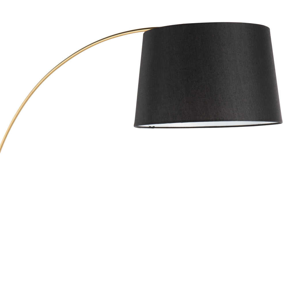 March Contemporary Floor Lamp in White Marble and Antique Brass with Black Linen Shade Metal By LumiSource | Floor Lamps | Modishstore - 3