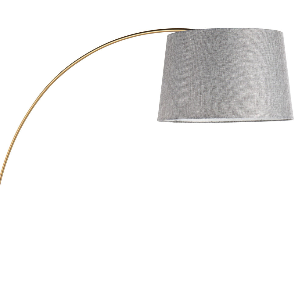 March Contemporary Floor Lamp in White Marble and Antique Brass with Black Linen Shade Metal By LumiSource | Floor Lamps | Modishstore - 11