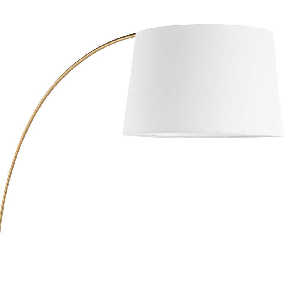 March Contemporary Floor Lamp in White Marble and Antique Brass with Black Linen Shade Metal By LumiSource | Floor Lamps | Modishstore - 19