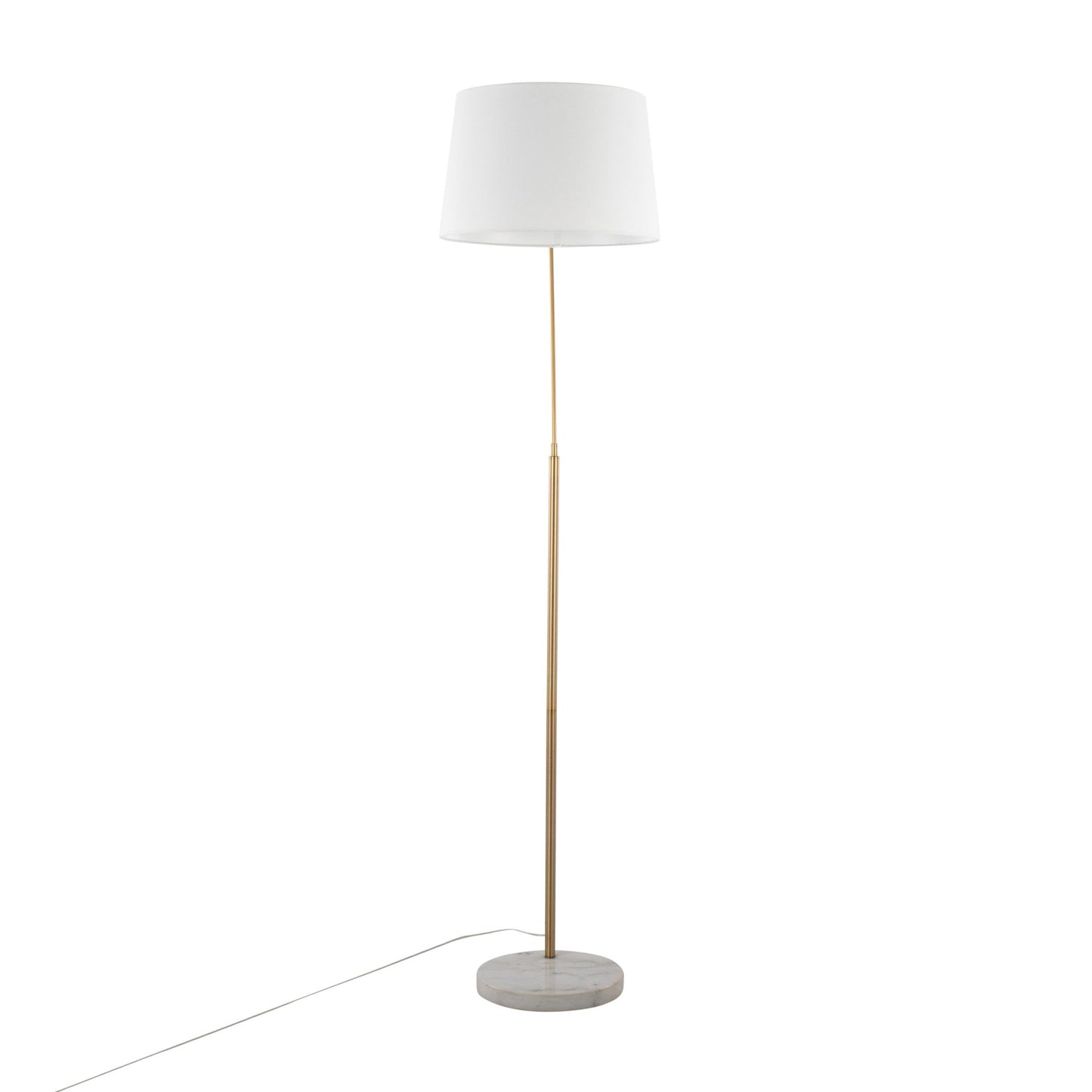 March Contemporary Floor Lamp in White Marble and Antique Brass with Black Linen Shade Metal By LumiSource | Floor Lamps | Modishstore - 18