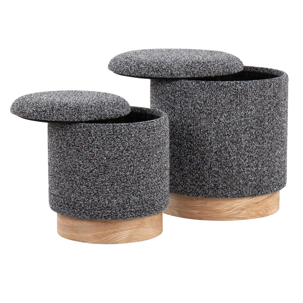 Marla Nesting Ottoman Set Black By LumiSource | Ottomans | Modishstore - 5