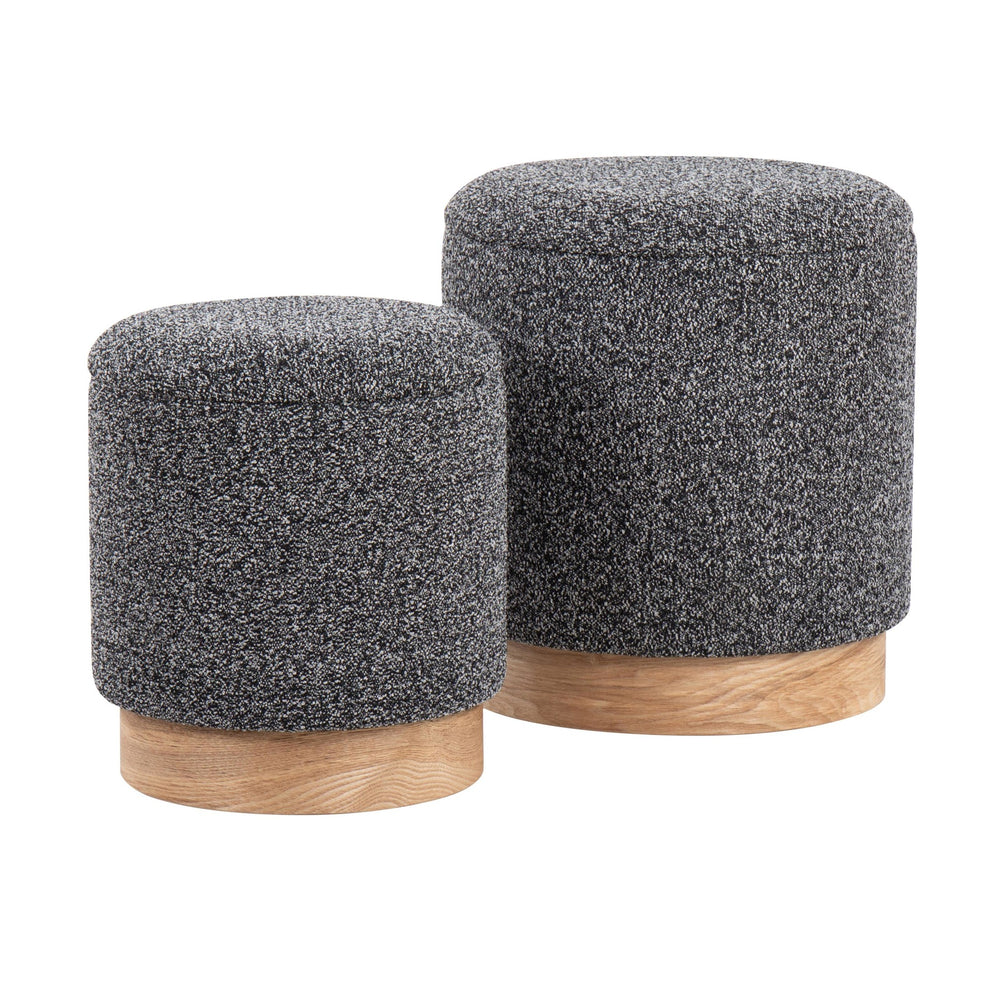 Marla Nesting Ottoman Set Black By LumiSource | Ottomans | Modishstore