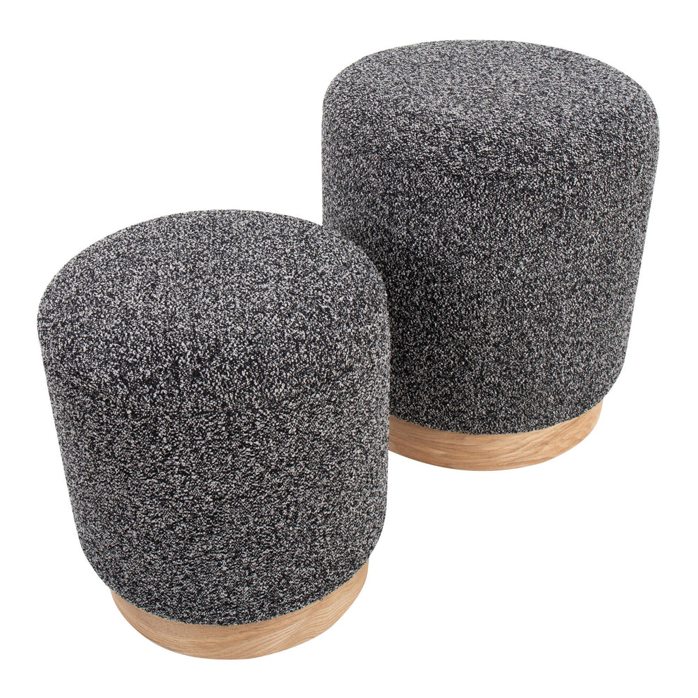 Marla Nesting Ottoman Set Black By LumiSource | Ottomans | Modishstore - 3