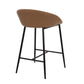 Matisse Contemporary Counter Stool with Black Metal Frame and Camel Faux Leather By LumiSource - Set of 2 | Counter Stools | Modishstore - 7