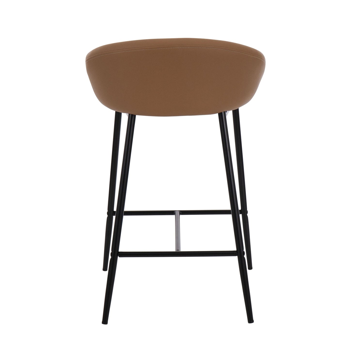 Matisse Contemporary Counter Stool with Black Metal Frame and Camel Faux Leather By LumiSource - Set of 2 | Counter Stools | Modishstore - 8