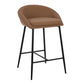 Matisse Contemporary Counter Stool with Black Metal Frame and Camel Faux Leather By LumiSource - Set of 2 | Counter Stools | Modishstore - 5