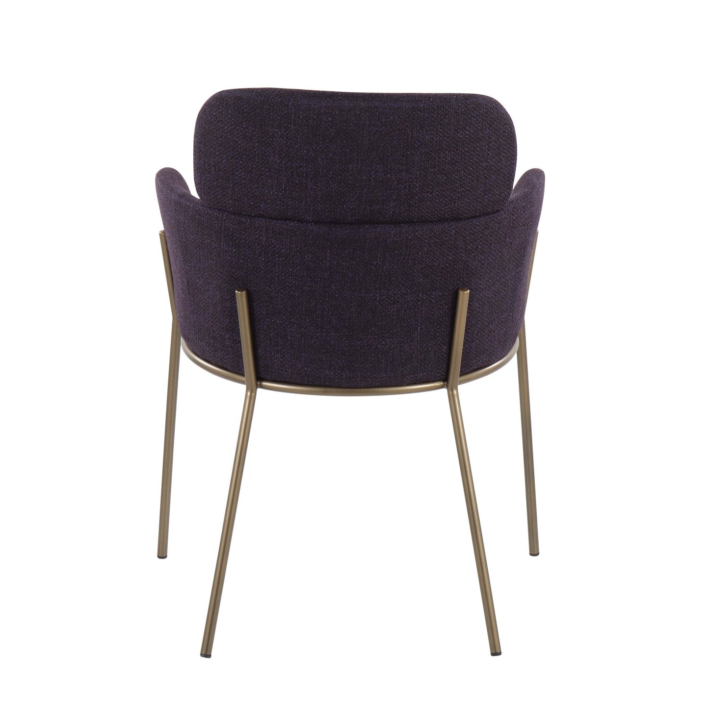 Milan Contemporary Chair in Antique Brass Metal and Blue Noise Fabric By LumiSource - Set of 2 | Dining Chairs | Modishstore - 16