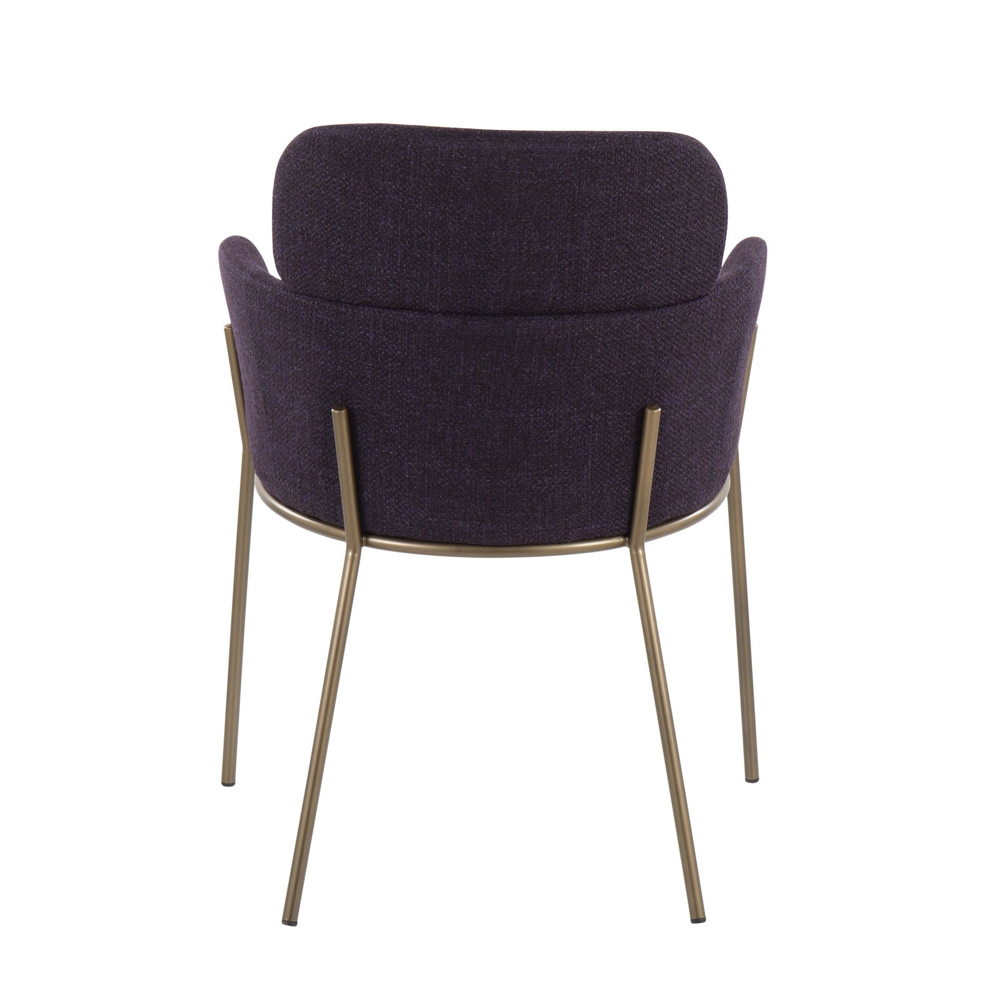 Milan Contemporary Chair in Antique Brass Metal and Blue Noise Fabric By LumiSource - Set of 2 | Dining Chairs | Modishstore - 16