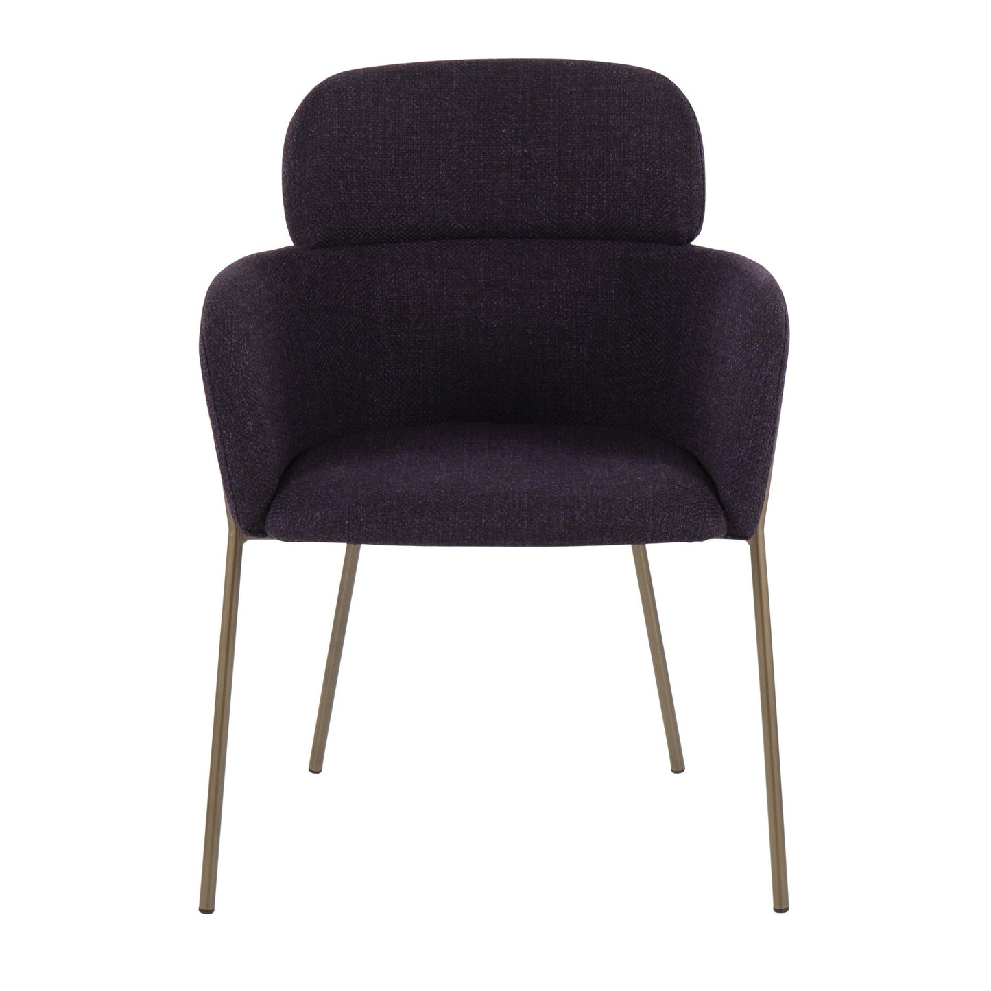 Milan Contemporary Chair in Antique Brass Metal and Blue Noise Fabric By LumiSource - Set of 2 | Dining Chairs | Modishstore - 10