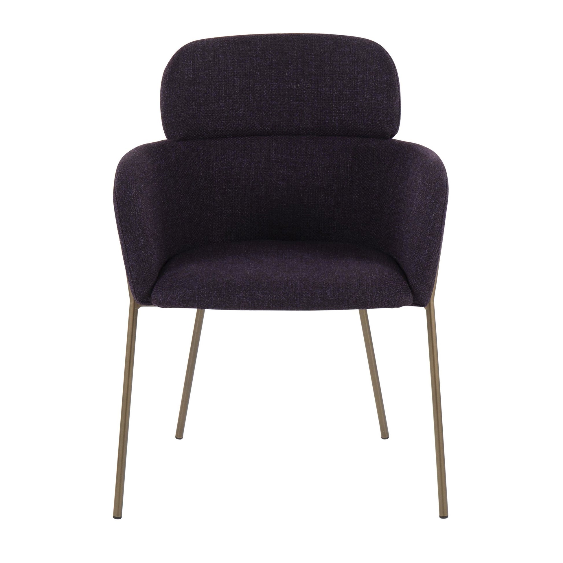 Milan Contemporary Chair in Antique Brass Metal and Blue Noise Fabric By LumiSource - Set of 2 | Dining Chairs | Modishstore - 10