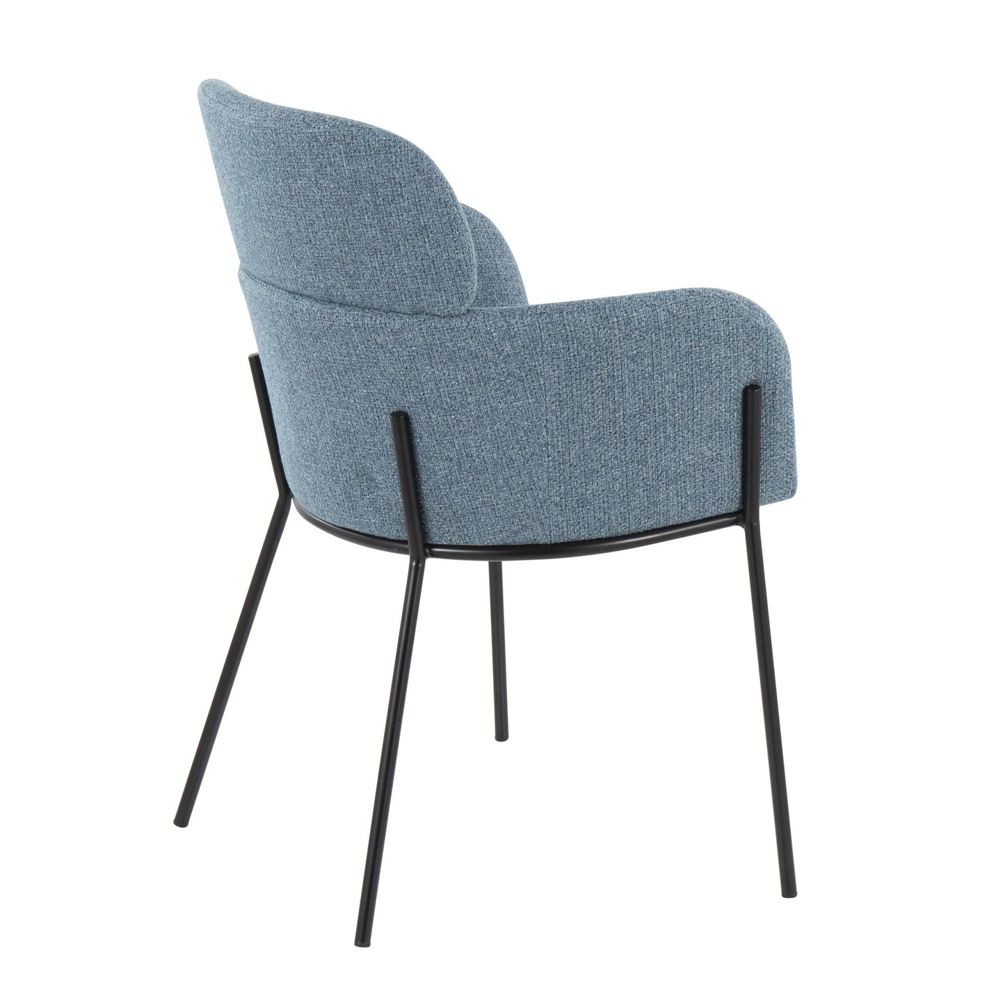 Milan Contemporary Chair in Antique Brass Metal and Blue Noise Fabric By LumiSource - Set of 2 | Dining Chairs | Modishstore - 23