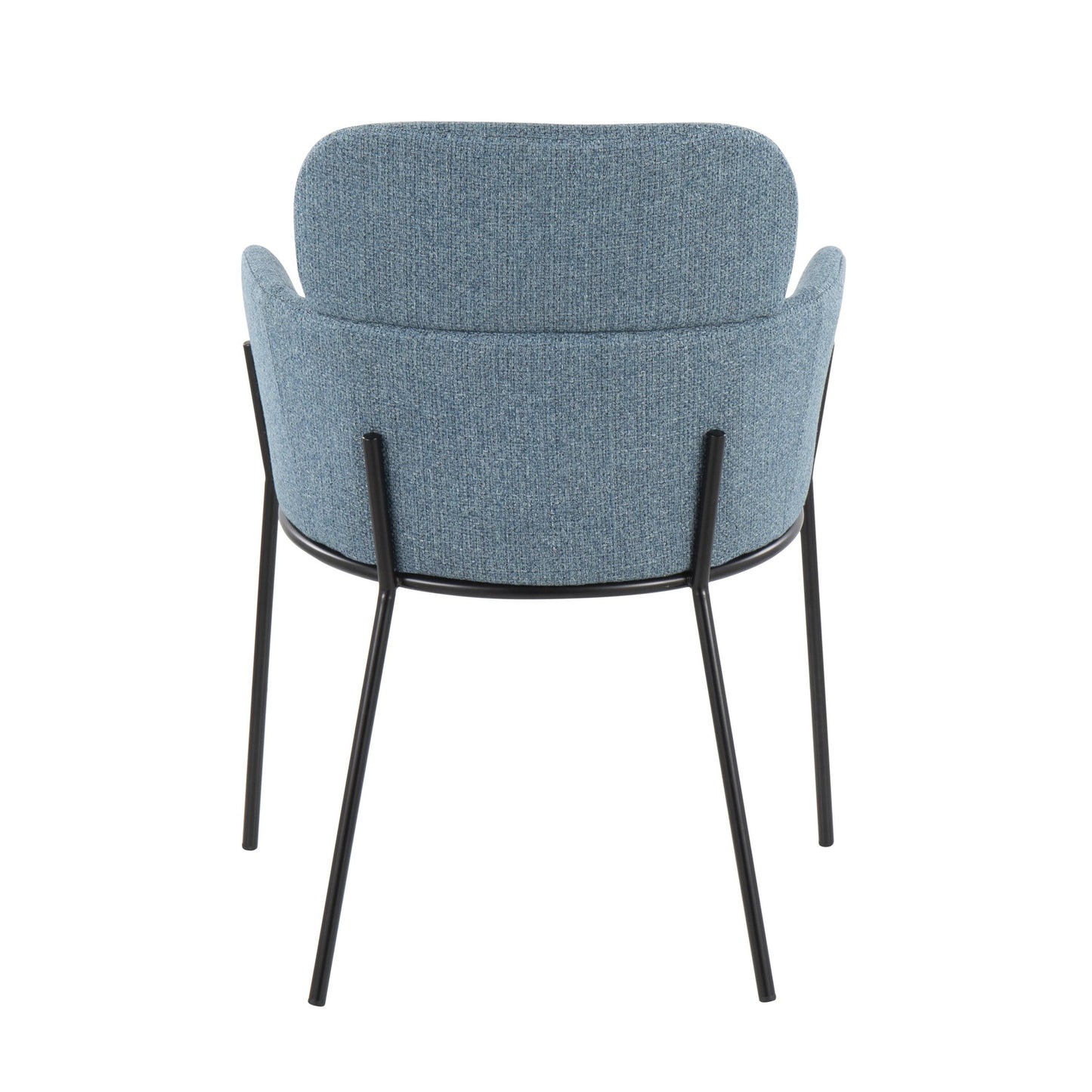 Milan Contemporary Chair in Antique Brass Metal and Blue Noise Fabric By LumiSource - Set of 2 | Dining Chairs | Modishstore - 24