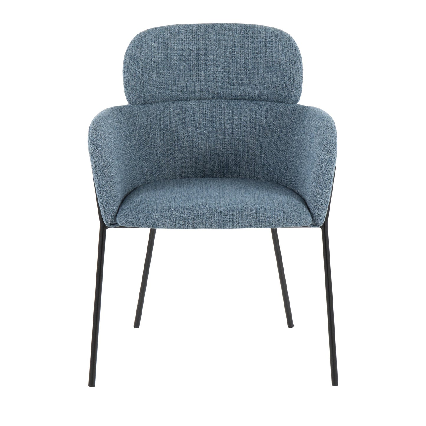 Milan Contemporary Chair in Antique Brass Metal and Blue Noise Fabric By LumiSource - Set of 2 | Dining Chairs | Modishstore - 18