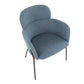 Milan Contemporary Chair in Antique Brass Metal and Blue Noise Fabric By LumiSource - Set of 2 | Dining Chairs | Modishstore - 19