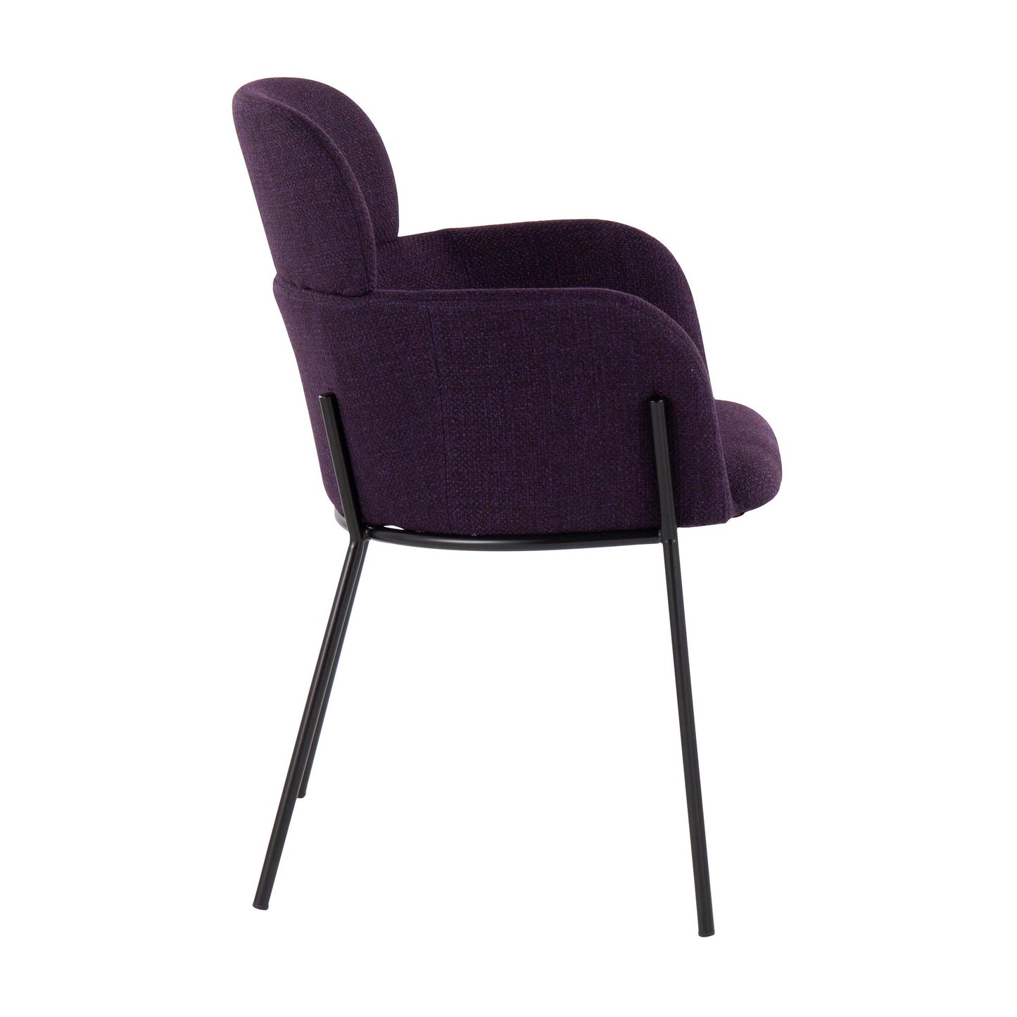 Milan Contemporary Chair in Antique Brass Metal and Blue Noise Fabric By LumiSource - Set of 2 | Dining Chairs | Modishstore - 38