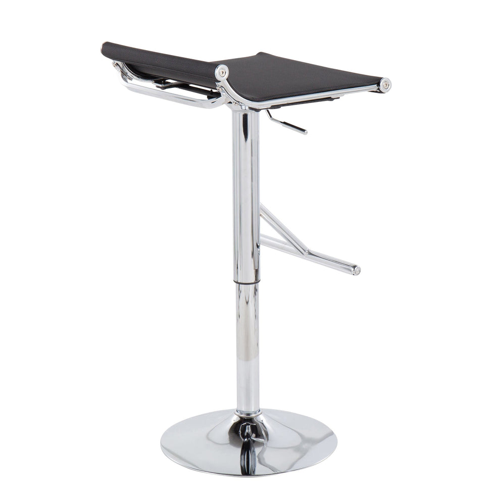 Mirage Ale Contemporary Adjustable Bar Stool in Chrome and Black Mesh By LumiSource | Bar Stools | Modishstore - 5