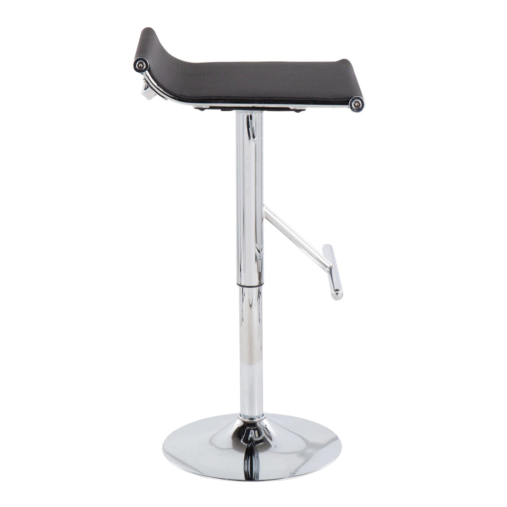 Mirage Ale Contemporary Adjustable Bar Stool in Chrome and Black Mesh By LumiSource | Bar Stools | Modishstore - 4