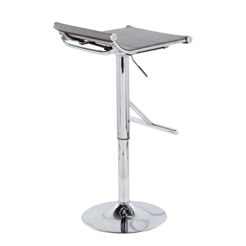 Mirage Ale Contemporary Adjustable Bar Stool in Chrome and Black Mesh By LumiSource | Bar Stools | Modishstore - 12