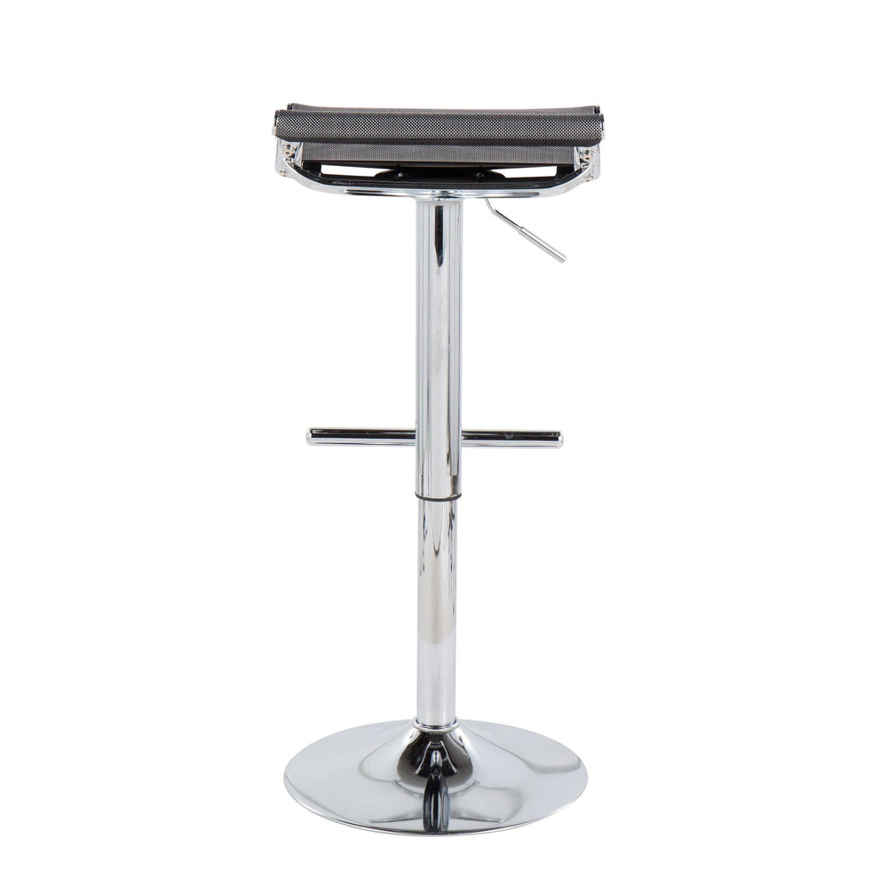 Mirage Ale Contemporary Adjustable Bar Stool in Chrome and Black Mesh By LumiSource | Bar Stools | Modishstore - 13